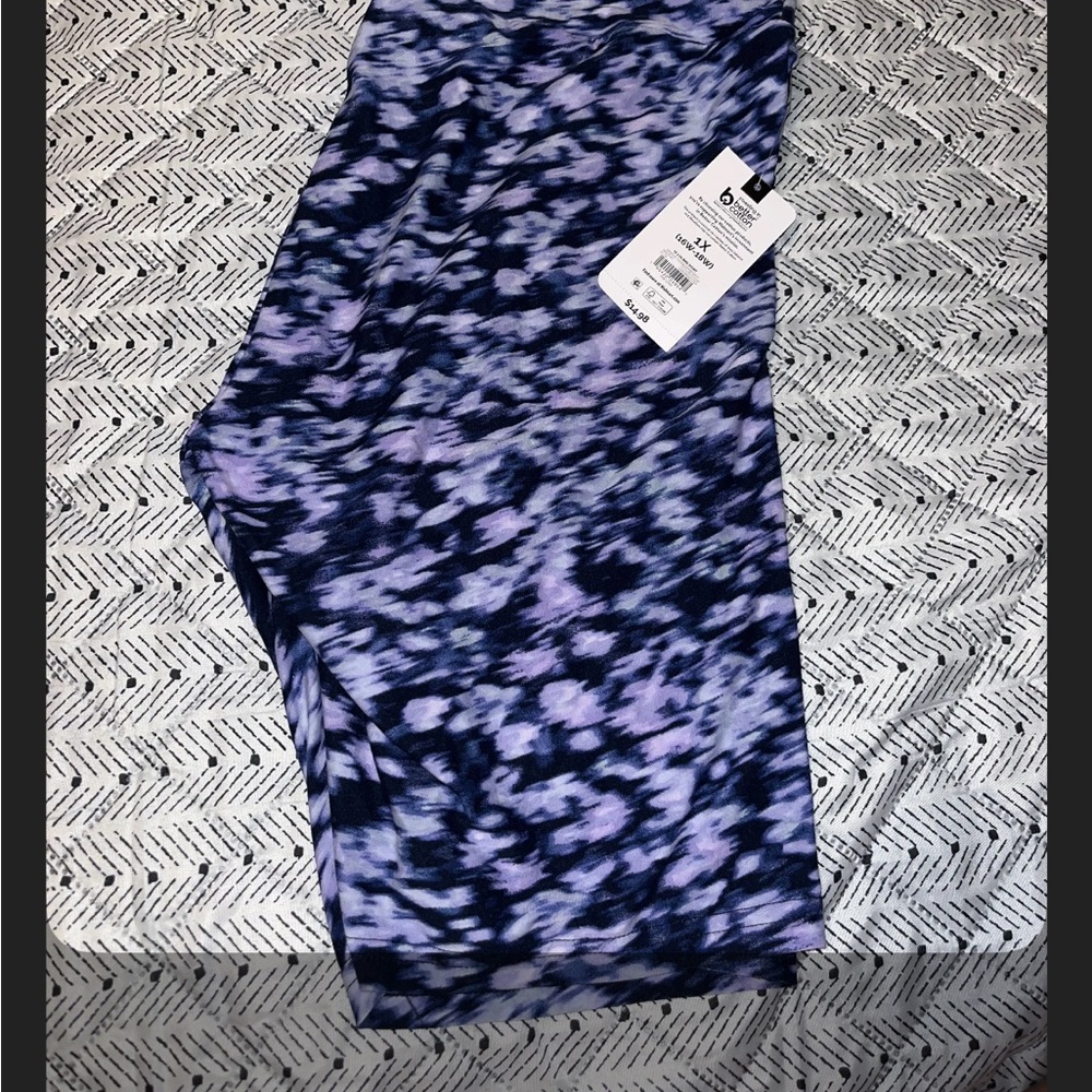 Blue Patterned biker shorts